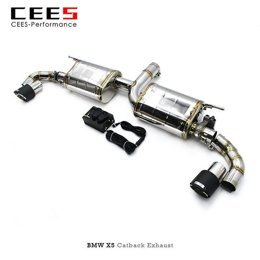 CEES Catback udstødning til BMW X5 F15 3.0T N55 2014-2018 Racing bil lyddæmper udstødningsrør rustfrit stål udstødningssystem 