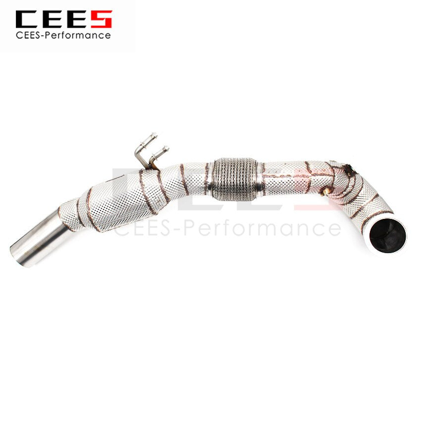 CEES Exhaust System For Volkswagen VW golf 7 7.5 R Headers With Catalyst Test Pipe Converter High Flow Catted Exhaust Downpipe