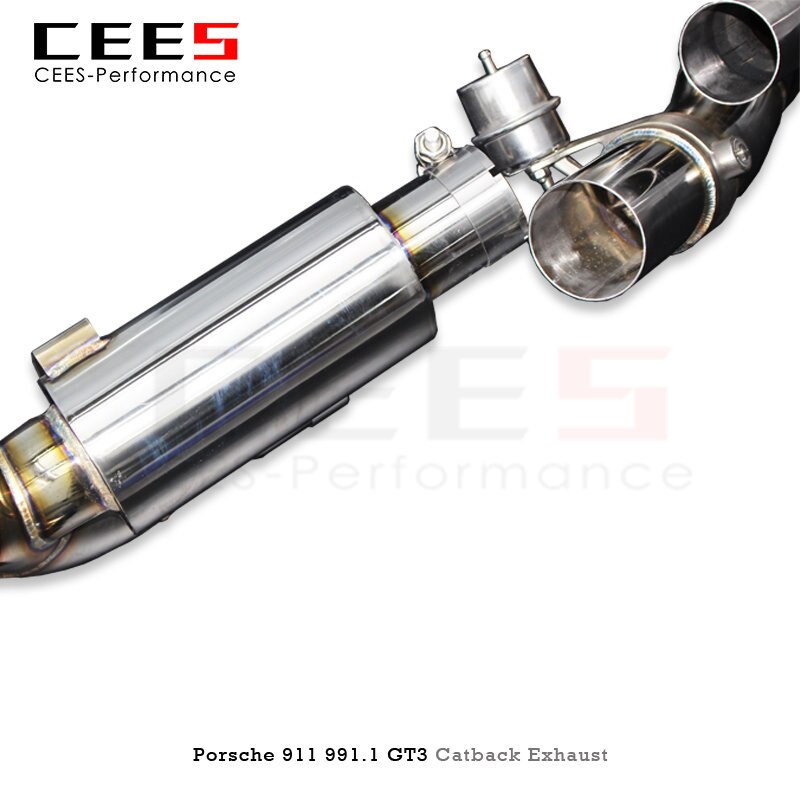 CEES Racing Exhaust System for Porsche 911 991.1 GT3 3.8T 2010-2019 Performance Tuning Valve Control SS304 Muffled Exhaust Pipes