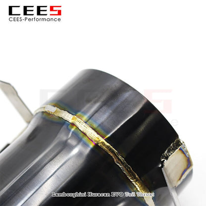 CEES Tail mouth Tips For Lamborghini Huracan EVO 2014- Electroplated Black Titanium Tail Throat Racing Exhaust Pipe