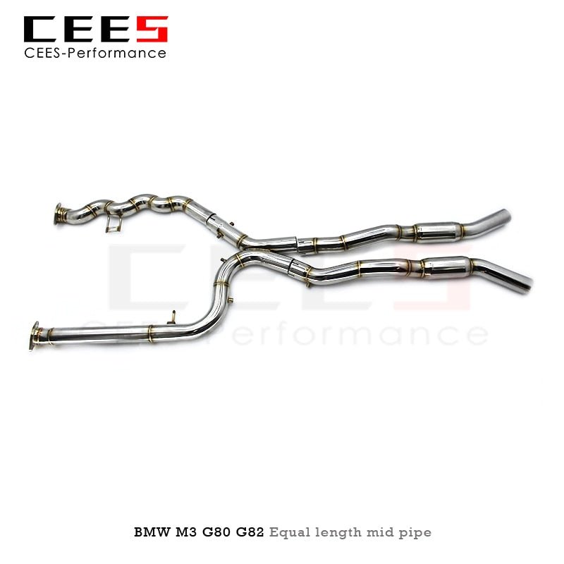 CEES Equal length mid pipe For BMW M3 G80/G82 3.0T 2020-2025 Equal length mid pipe Exhaust Pipe Stainless Steel Muffler Parts