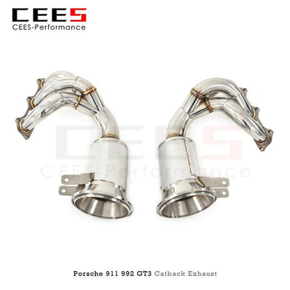 CEES Exhaust Manifold for Porsche 911 992 GT3 4.0 2015-2022 Performance Exhaust System Stainless Steel Muffler Car Exhaust Pipe