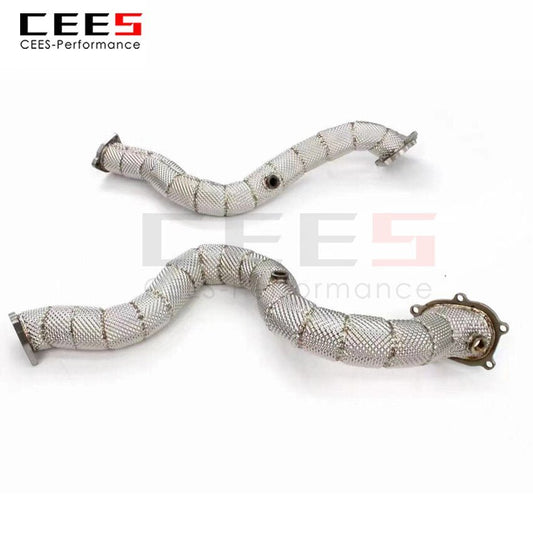 CEES Exhaust System For AUDI RS6 Headers Without Catalyst No cat Downpipe Manifold Stainless Steel Car Accessories