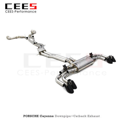 CEES High Quality Exhaust System for PORSCHE Cayenne 4.8 2010-2016 Stainless Steel Exhaust Pipes Valve Muffler Escape System