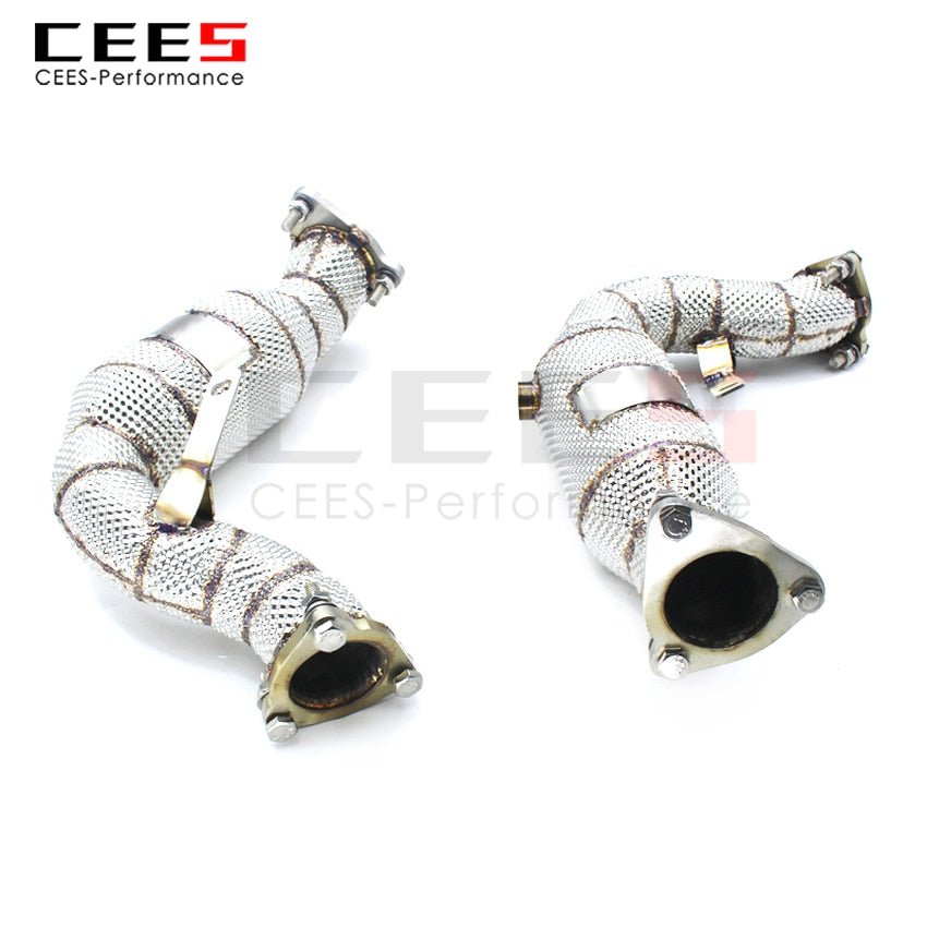 CEES Exhaust System For Audi S4 S5 B8 3.0T Headers With/Without Catalyst Test Pipe Converter High Flow Catted Exhaust Downpipe