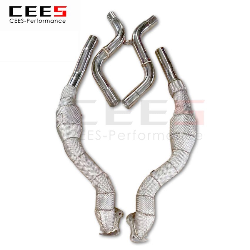 CEES Exhaust System For Dodge Challenger Headers With Catalyst Test Pipe Converter High Flow Catted Exhaust Downpipe Car Parts