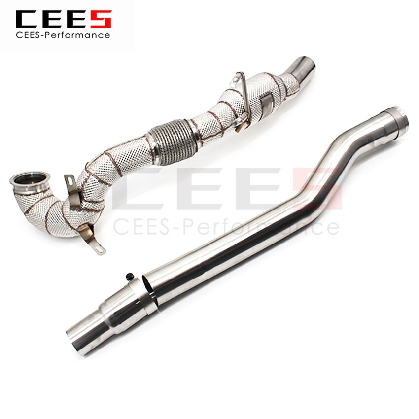 CEES Exhaust System For Volkswagen VW golf 7 7.5 R Headers With Catalyst Test Pipe Converter High Flow Catted Exhaust Downpipe