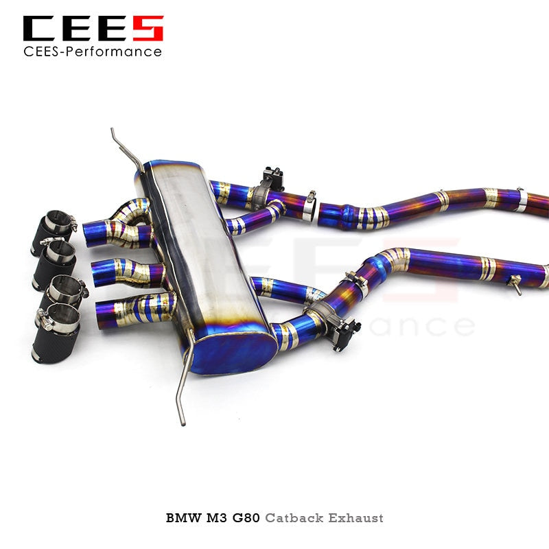 CEES Titanium Exhaust Pipe System for BMW M3 M4 G82 G80 3.0T 2020-2025 Tuning Performance Mid Pipes Valve Control MP Exhaust System