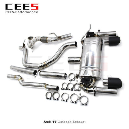 CEES Catback Exhaust For Audi TT 2.0T 2017-2023 Downpipe Stainless Steel escape tuning Exhaust System Exhaust valve control