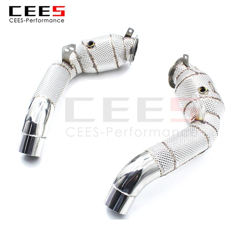 CEES Exhaust System For BMW M5 M6  F06 F10 F13 2011-2017  Headers Catalyst Test Pipe Converter High Flow Catted Exhaust Downpipe