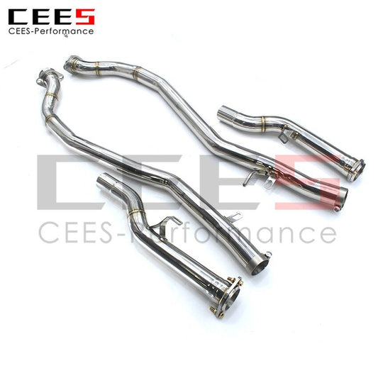 CEES Exhaust System For Ferrari 599 Mid Middle Pipe Stainless Steel Performance Valve Muffler Catback Escape Tubo Escape Coche