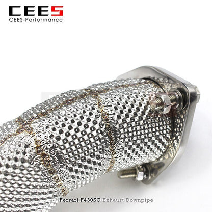 CEES Exhaust Downpipe for Ferrari F430 SC 4.3L 2005-2009 Without Catalyst Stainless Steel Catless Downpipe Exhaust Test Pipe