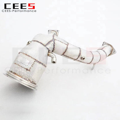 Exhaust Downpipe For Porsche Macan S/Turbo 3.0T/2.9T 2018-2023 Stainless Steel High flow catted downpipe