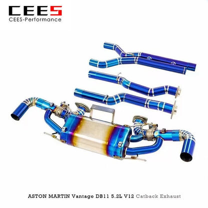 CEES Catback Exhaust For Aston Martin DB11 Vantage V12 5.2L 2017-2019 Titanium alloy Exhaust valve control Exhaust System