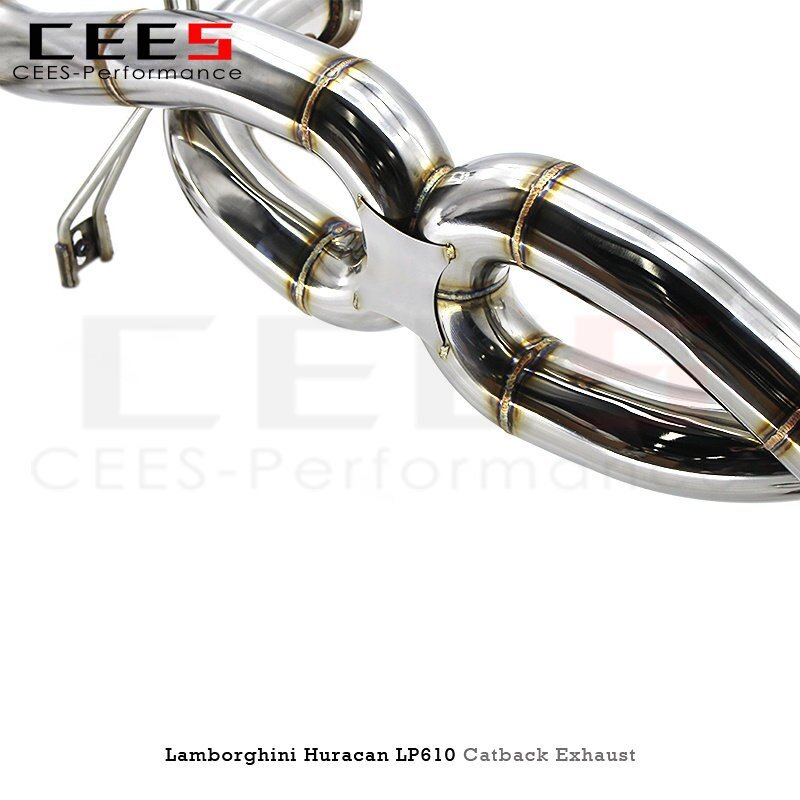 CEES Exhaust System for Lamborghini Huracan LP610 2014-2019  High Polished Stainless Steel  Racing Performance Exhaust Pipe