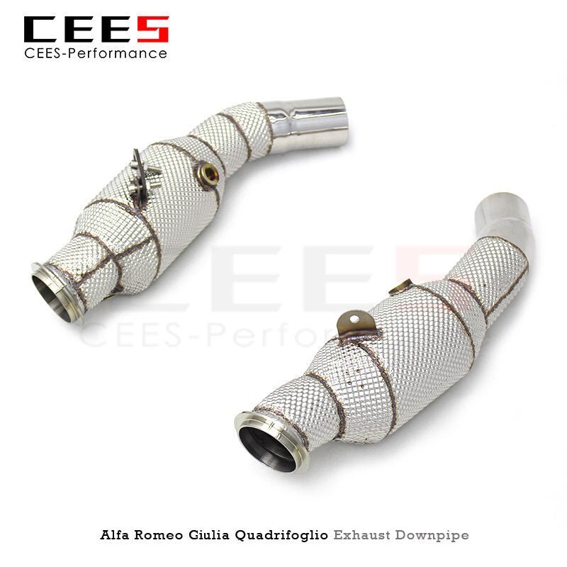 CEES Exhaust Downpipe for ALFA ROMEO Giulia Quadrifoglio 2016-2018 2.9L V6 Exhaust Pipe Stainless Steel Tuning Downpipe with Catalyst