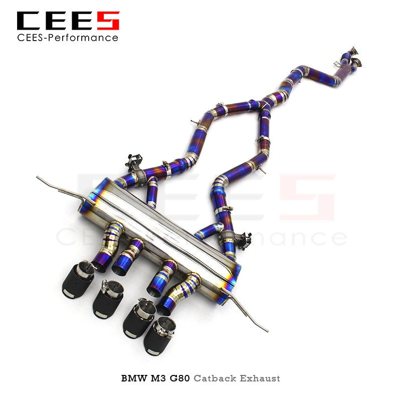 CEES Titanium Exhaust Pipe System for BMW M3 M4 G82 G80 3.0T 2020-2025 Tuning Performance Mid Pipes Valve Control MP Exhaust System