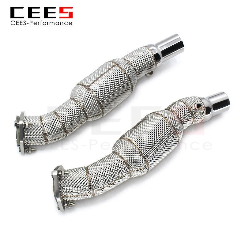 CEES Exhaust Downpipe for Ferrari F430 4.3 2005-2009 High Flow Catted Downpipe Catalytic Converters Exhaust Pipe with Catalyst