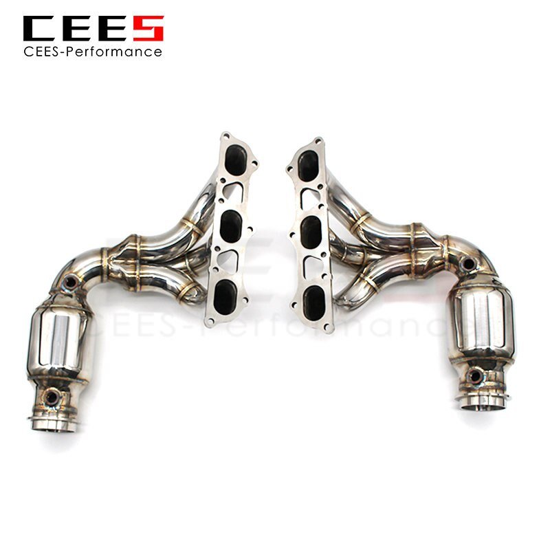 CEES Exhaust Manifold for Porsche 911 991.1 GT3 3.8T 2014-2016 Performance Tuning SS304 Exhaust Pipe High Flow Catted Downpipe