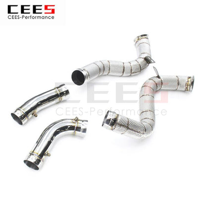 CEES Exhaust System For Mercedes Benz AMG GT GTS C190 Headers Without Catalyst No cat Downpipe Manifold Car Accessories