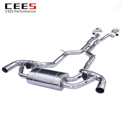 CEES Catback Valve Exhaust Decat Downpipe for Mercedes-Benz GT AMG C190 4.0T 2016-2022 StainlessSteel Valvetronic Muffler System