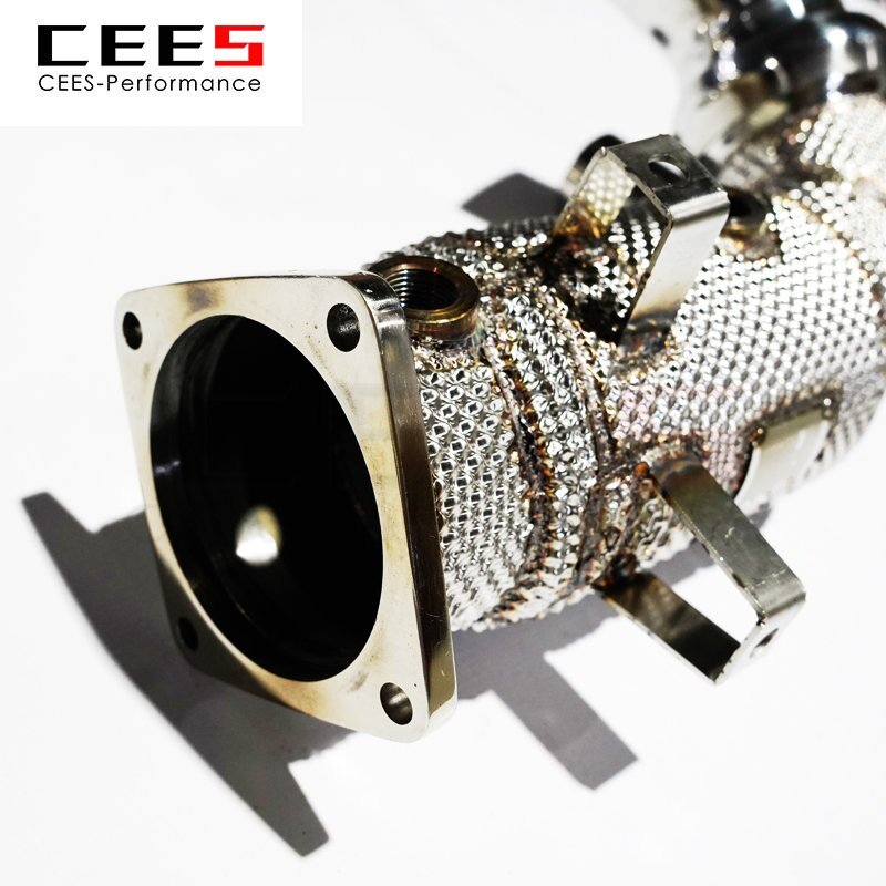 CEES Downpipe for PORSCHE Cayenne 971 2017- Automobile Exhaust System Stainless Steel Exhaust Downpipe High Flow Catted Downpipe