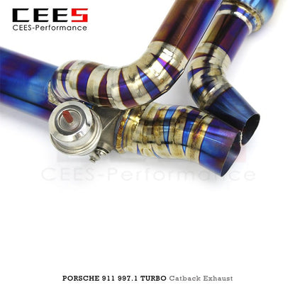 CEES Catback Exhaust for Porsche 911 997.1 TURBO 3.6 2004-2012 Titanium Exhaust Valve Control Performance Exhuast Pipe Systems