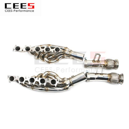 CEES ExhaustSystem For Audi R8 V10 5.2 Headers StainlessSteel Test Pipe Nocat Downpipe Stainless Steel Car Accessories Manifold