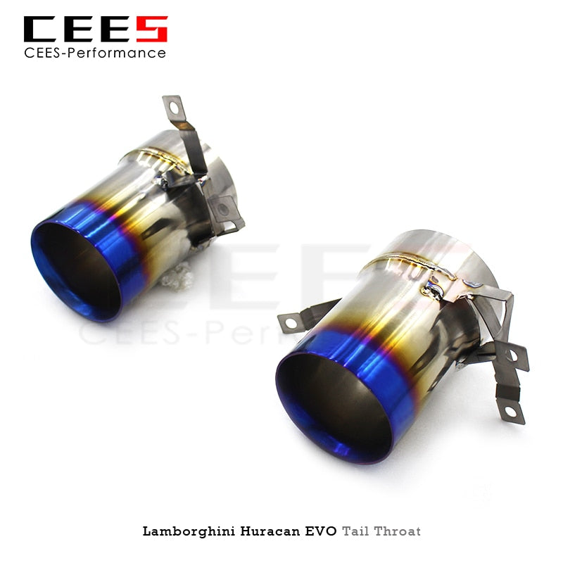 CEES Tail mouth Tail Throat For Lamborghini Huracan EVO 2014- Titanium Electroplated Black Exhaust Tips Exhaust Pipe