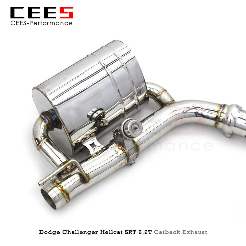 CEES Tuning Catback Exhaust for Dodge Challenger Hellcat SRT 6.2T 6.4L 2016-2022 Performance Valve Muffler Exhaust Pipe System