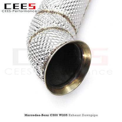 CEES Downpipe For Mercedes-Benz C300 W205 2015-2023 CarTuning Exhaust Pipe 304 Stainless Steel Exhaust Downpipe Without Catalyst