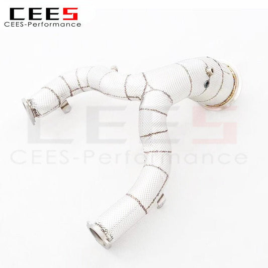 CEES Downpipe for AUDI A6/A7 C8 3.0T 2019-2022 Catless Downpipe Performance Catalytic Converter Without Catalyst Exhaust System