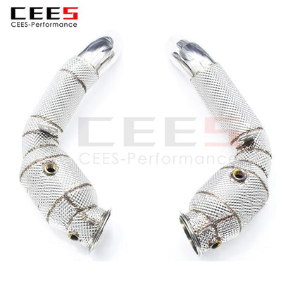 CEES Exhaust System For BMW M5 M6  F06 F10 F13 2011-2017  Headers Catalyst Test Pipe Converter High Flow Catted Exhaust Downpipe