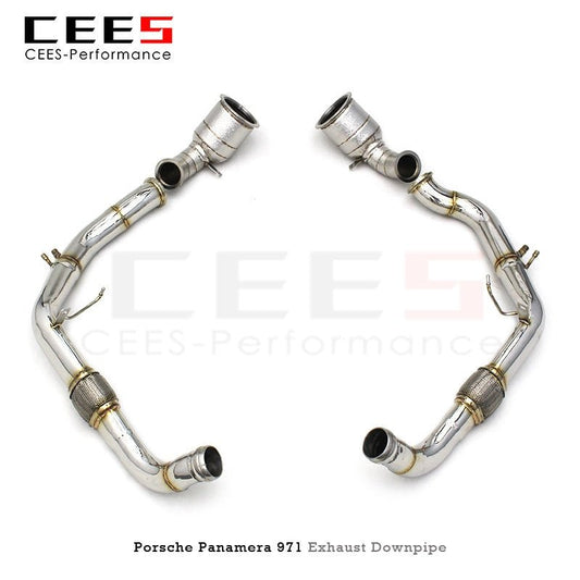 CEES Exhaust Downpipe For Porsche Panamera 971 2.9T 2018+ Downpipe without catalyst 304Stainless Steel Pipe Exhaust System