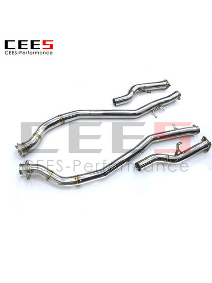 CEES Exhaust System For Ferrari 599 Mid Middle Pipe Stainless Steel Performance Valve Muffler Catback Escape Tubo Escape Coche