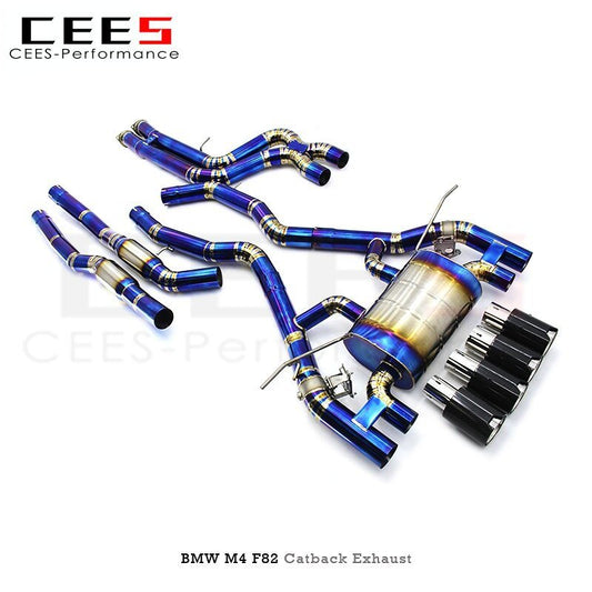 CEES Catback Exhaust For BMW M3/M4 F80/F82 3.0T 2015-2019 Titanium escape tuning valve Mufflers Exhaust System car accessories