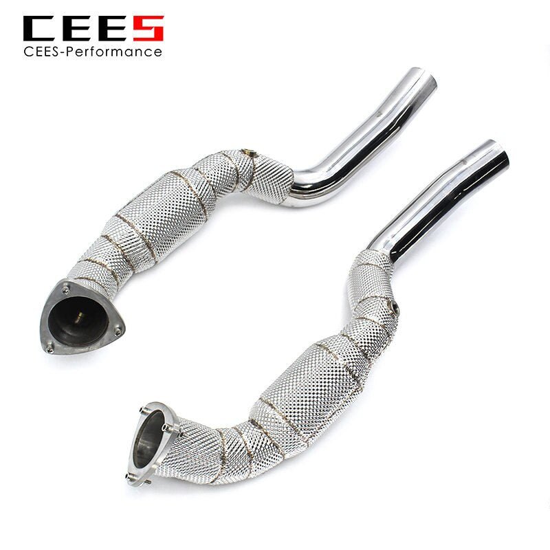 CEES Exhaust Downpipe For Maserati Gran Turismo/GT 4.7 2008-2023 SS304 with catalyst High flow catted downpipe Exhaust Pipe