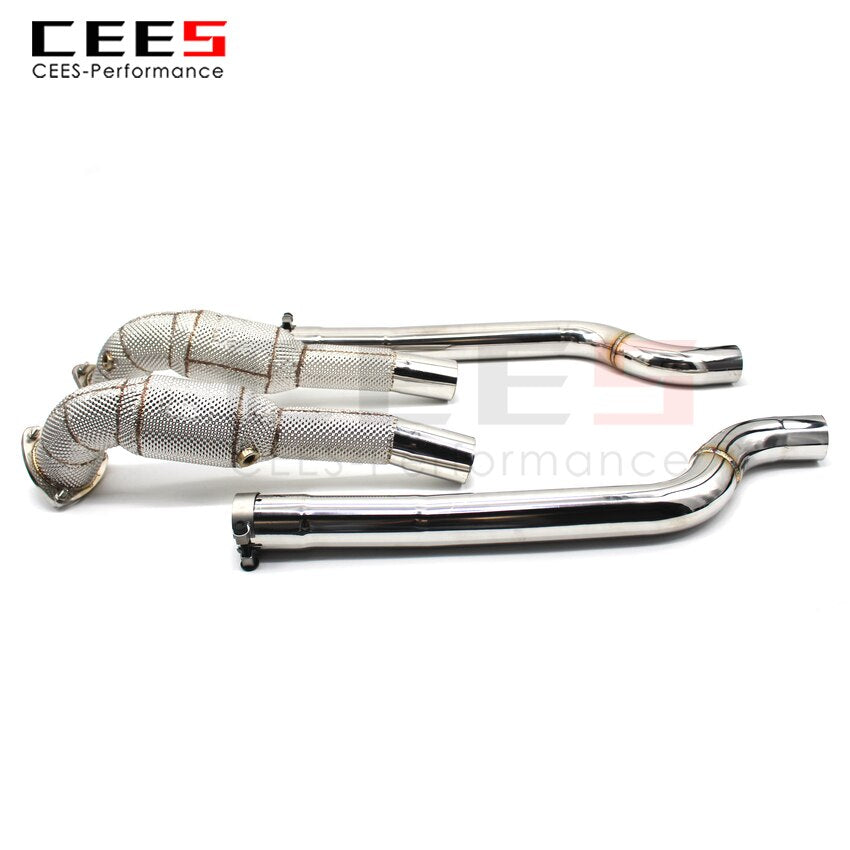 CEES For Maserati GT 4.2 Exhaust System Headers With Catalyst Test Pipe Converter High Flow Catted Downpipe