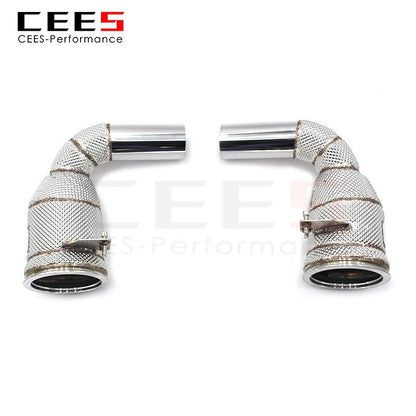 CEES Performance Exhaust Downpipe for PORSCHE 911 (992) 2020- Without Catalyst Catless Downpipe Exhaust Pipe Catalytic Converter