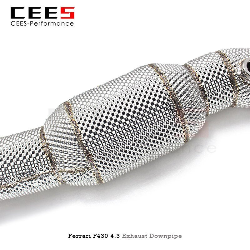 CEES Exhaust Downpipe for Ferrari F430 4.3 2005-2009 High Flow Catted Downpipe Catalytic Converters Exhaust Pipe with Catalyst