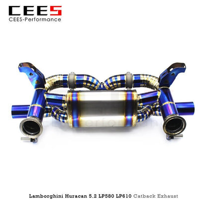 Catback udstødning til Lamborghini Huracan 5.2 LP580-2 LP610-4 2014- High Performance Titanium legering udstødningsnedløbsrør 