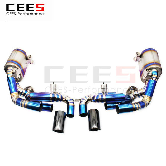 CEES Exhaust System For Porsche 911 991.1 3.4 Titanium Alloy Catback Valve Muffler Auto Modification Terminale Scarico Auto