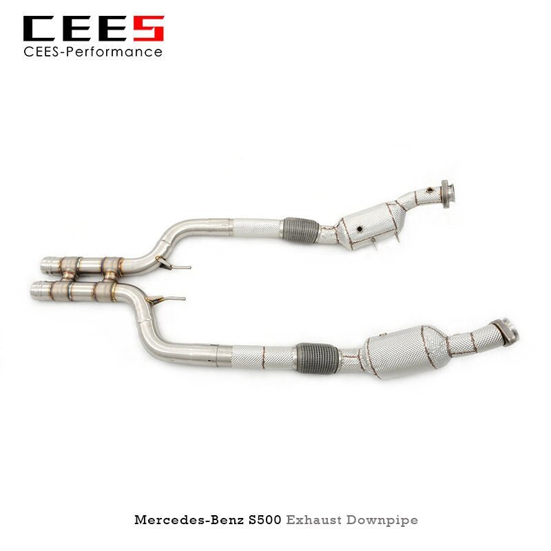 CEES Downpipe for Mercedes-Benz S320/S400/S450/S500 2014-2018 High Flow Catted Performance catalytic converter Exhaust Downpipe