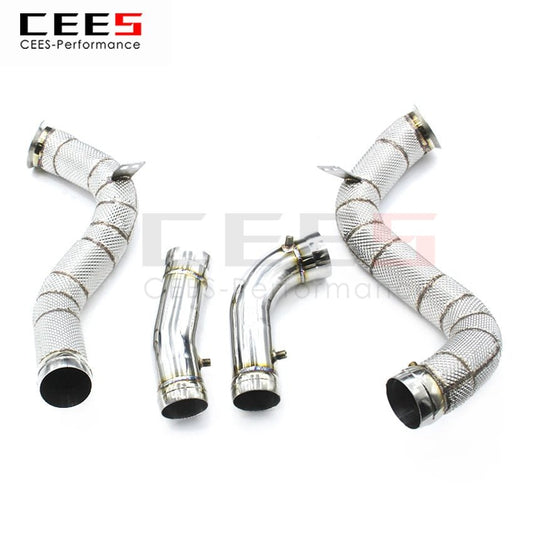 CEES Exhaust System For Mercedes Benz AMG GT GTS C190 Headers Without Catalyst No cat Downpipe Manifold Car Accessories