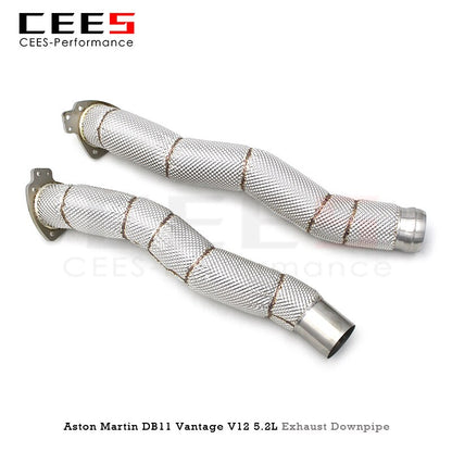 CEES Exhaust Downpipe For Aston Martin DB11 Vantage V12 5.2T 2017-2019 without catalyst Catless downpipe Exhaust Pipe