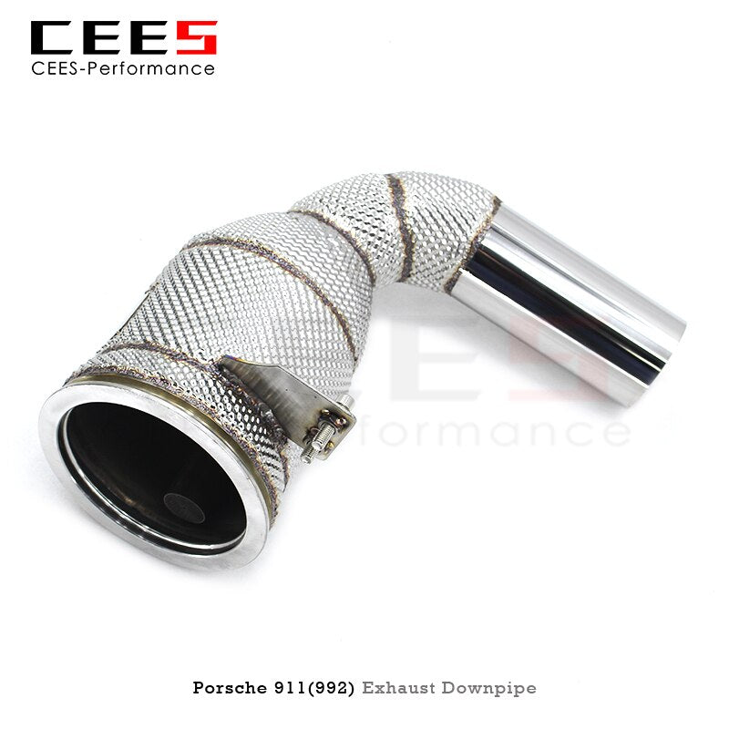 CEES Performance Exhaust Downpipe for PORSCHE 911 (992) 2020- Without Catalyst Catless Downpipe Exhaust Pipe Catalytic Converter