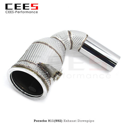 CEES Performance Exhaust Downpipe for PORSCHE 911 (992) 2020- Without Catalyst Catless Downpipe Exhaust Pipe Catalytic Converter