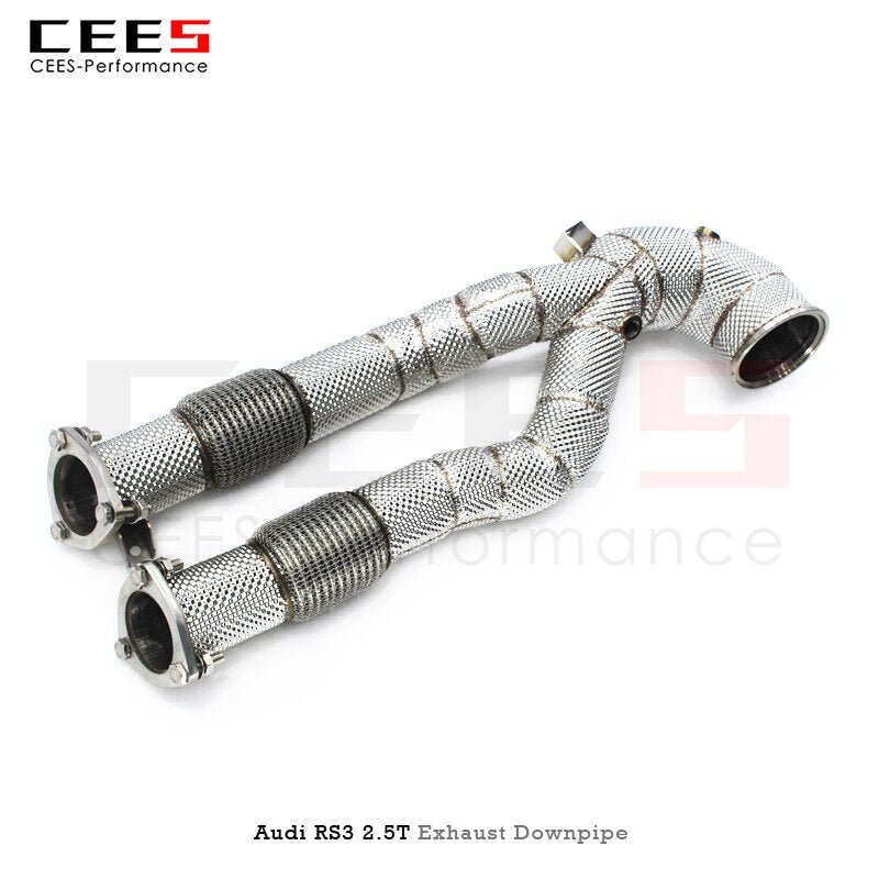 CEES Exhaust System For Audi 2.5T TTRS Upgrade High Flow Catted Downpipe Refit Sport Catalytic Converters Pipe Headers