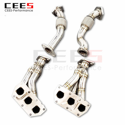 CEES Exhaust System For Volkswagen  VW  R32 Headers Stainless Steel Test Pipe No cat Downpipe Stainless Steel Car Parts