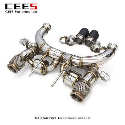 CEES Catback Exhaust for Mclaren 720s 4.0 2017-2019 High Performance Exhaust Downpipe Stainless Steel Tuning Valve Exhaust Pipe